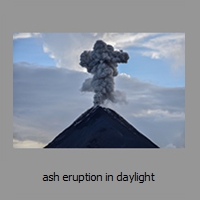 ash eruption in daylight
